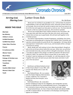June 2015 Newsletter - Coronado Community United Methodist
