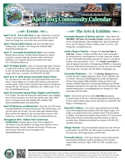 Community Calendar of Events