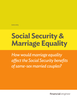 Social Security & Marriage Equality How would