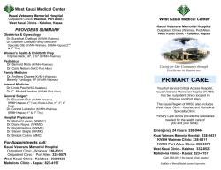 West Kauai Clinics Brochure - Hawaii Health Systems Corporation