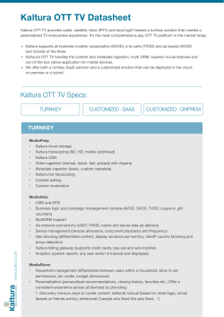 Kaltura OTT Technical Datasheet-Web