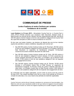 PRESS RELEASE - Couche-Tard