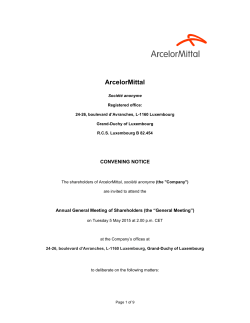 AGM notice - ArcelorMittal