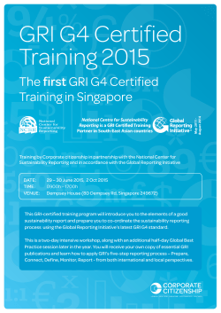 GRI G4 Certified Training 2015