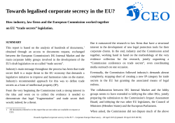 report - Corporate Europe Observatory