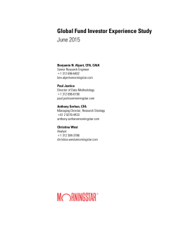 Global Fund Investor Experience Study June 2015