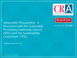 Sustainable Procurement: A Discussion with the Sustainable
