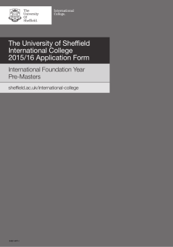The University of Sheffield International College 2015