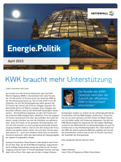 Newsletter Energie.Politik - April 2015