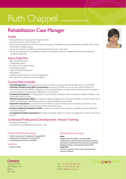 Ruth Chappell - Occupational Therapist