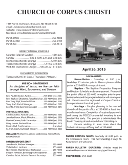 Bulletin (Apr 26) - Corpus Christi Church