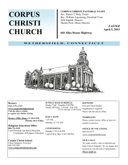 April 5, 2015 - Corpus Christi Church