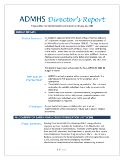 ADMHS Director`s Report