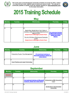 Schedule of Classes - Santa Barbara County