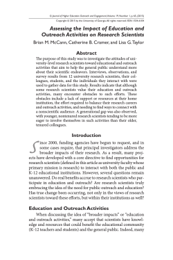 Print this article - Journal of Higher Education Outreach and