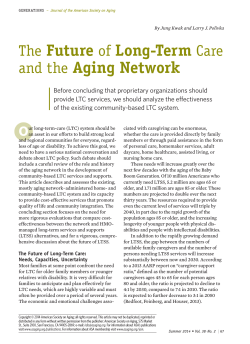 The Future of Long-Term Care and the Aging Network