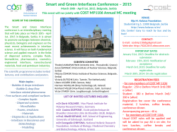 Smart and Green Interfaces Conference â 2015