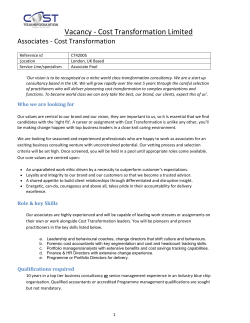 Associates â Cost Transformation