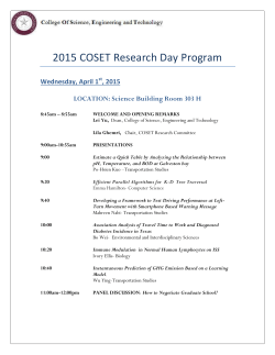 2015 COSET Research Day Program