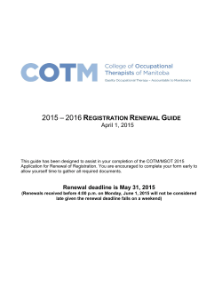 COTM Renewal Guide - College of Occupational Therapists of