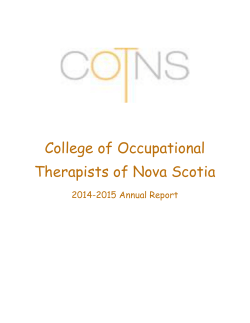 2014-2015 Annual Report - College of Occupational Therapists of