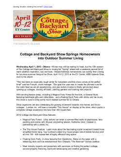 2015 Press Release - The Cottage and Backyard Show