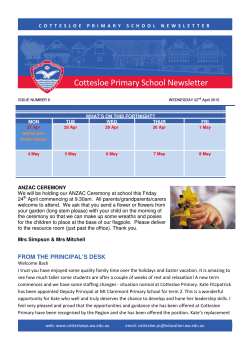 Newsletter 22.4.15 - Cottesloe Primary School