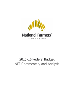 2015-16 Federal Budget NFF Commentary and