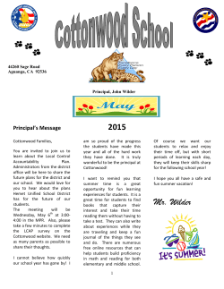 Newsletter - Cottonwood School - Hemet Unified School District