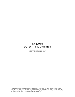 BY-LAWS COTUIT FIRE DISTRICT