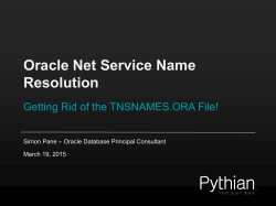 Oracle Net Service Name Resolution