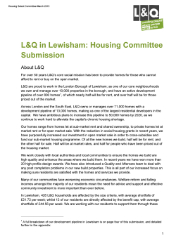 L&Q in Lewisham: Housing Committee Submission