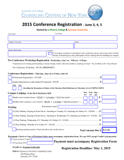 2015 CCNY REGISTRATION FORM - Counseling Center