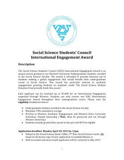 Social Science Students` Council International Engagement Award