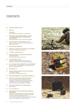 Counter-IED Report contents Spring/Summer 2013
