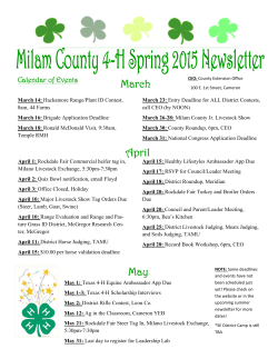 2015 4-H Spring Newsletter - AgriLife Extension County Offices