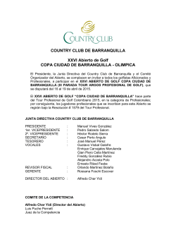 COUNTRY CLUB DE BARRANQUILLA XXVI Abierto de Golf COPA