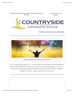 This Week at Countryside... - Countryside Community Church