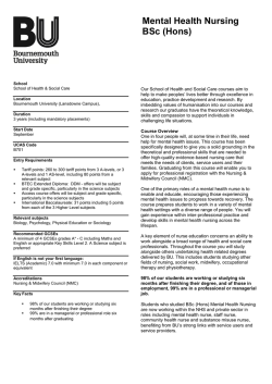 Mental Health Nursing BSc (Hons) - Courses
