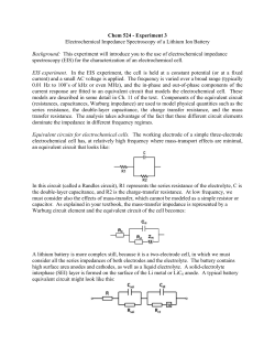 Chem 524 - Experiment 3 Electrochemical Impedance Spectroscopy
