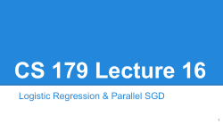 Logistic Regression & Parallel SGD