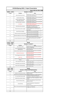 Presentation Schedule