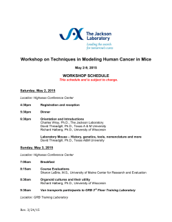 Workshop on Techniques in Modeling Human Cancer in Mice