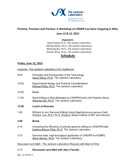 2015 event schedule - The Jackson Laboratory