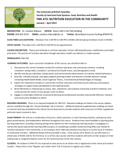 fnh 473: nutrition education in the community