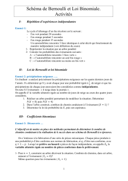chapitre 7: activitÃ©s - loi binomiale