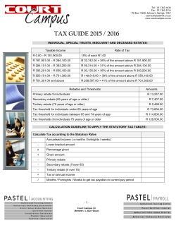 TAX GUIDE 2015 / 2016