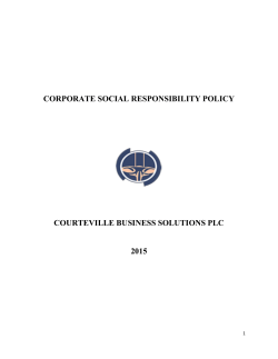 Corporate Social Responsibility - Courteville Business Solutions PLC