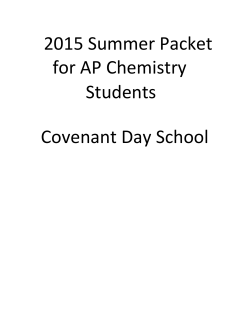 AP Chemistry - Covenant Day School