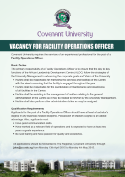 SBU-Vacancy-for facility operation officer